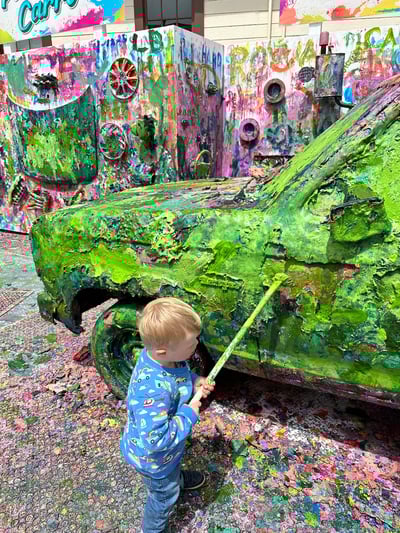 Painting the car at Bay Area Discovery 3