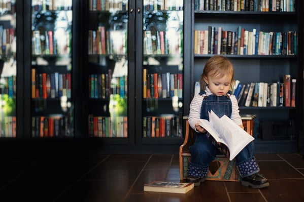 Young boy reading