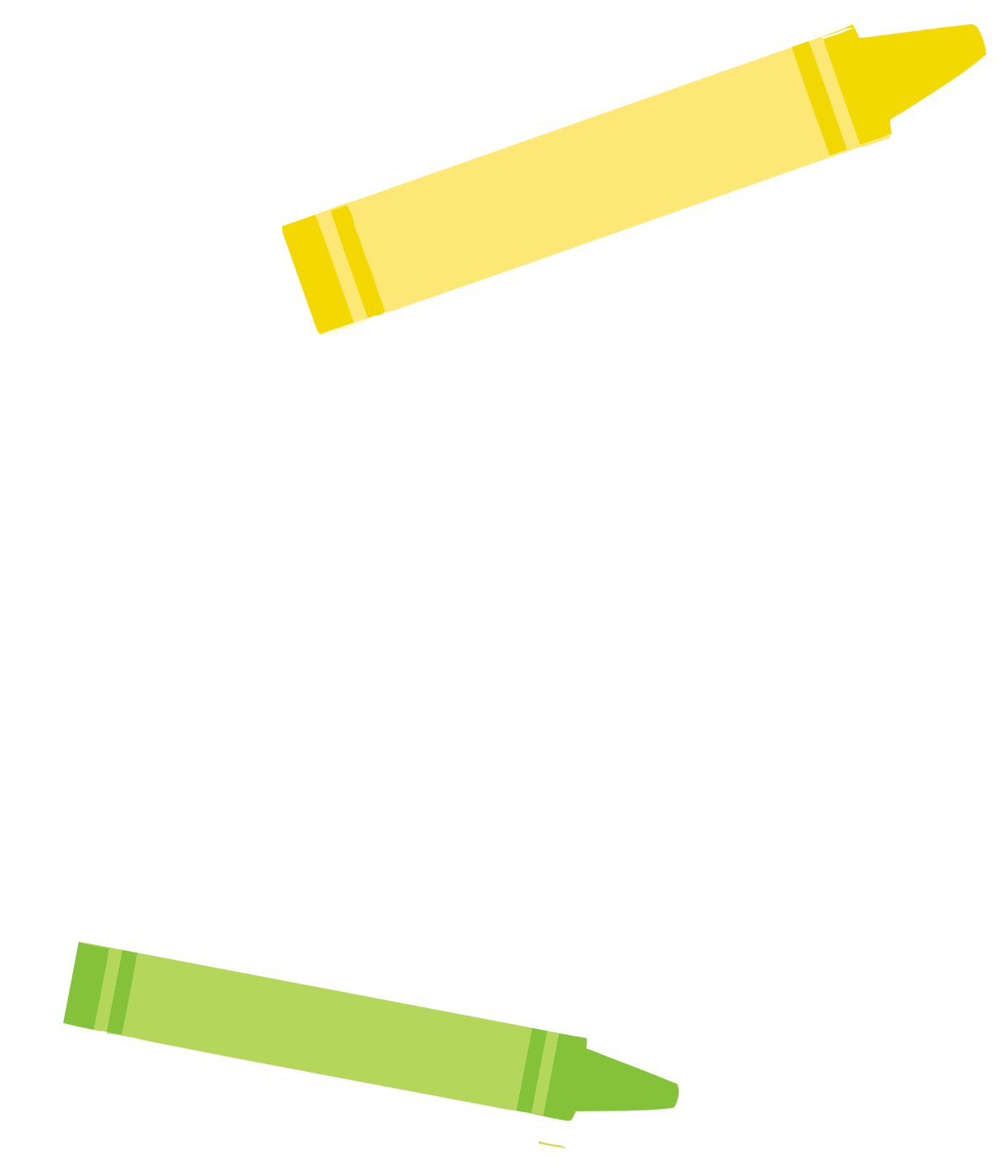 crayons green and yellow